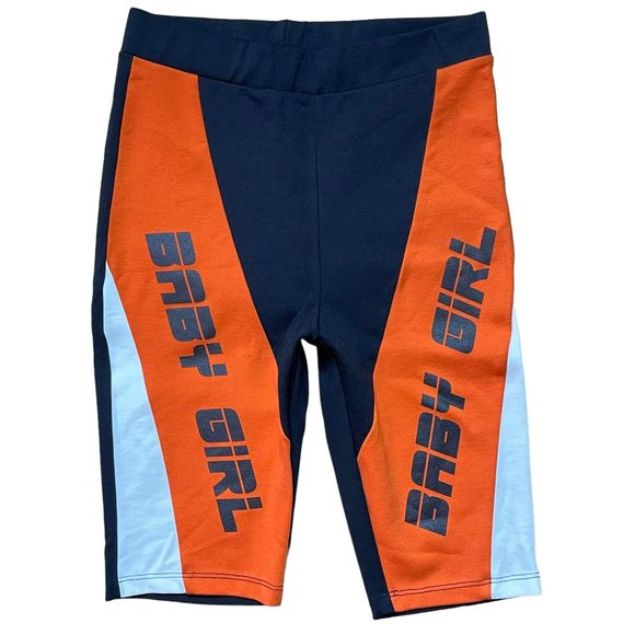 Fashion Nova NWT Girls Win Colorblock 2 Pc Set Shorts & Crop Top Black Orange S - Picture 8 of 10